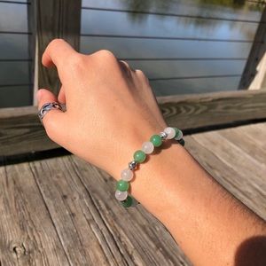 Green and white bracelet